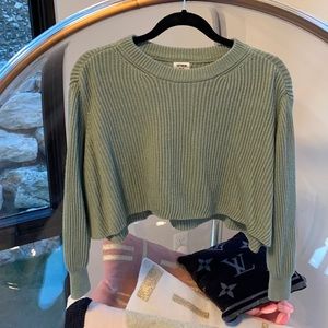 Sage green cropped sweater